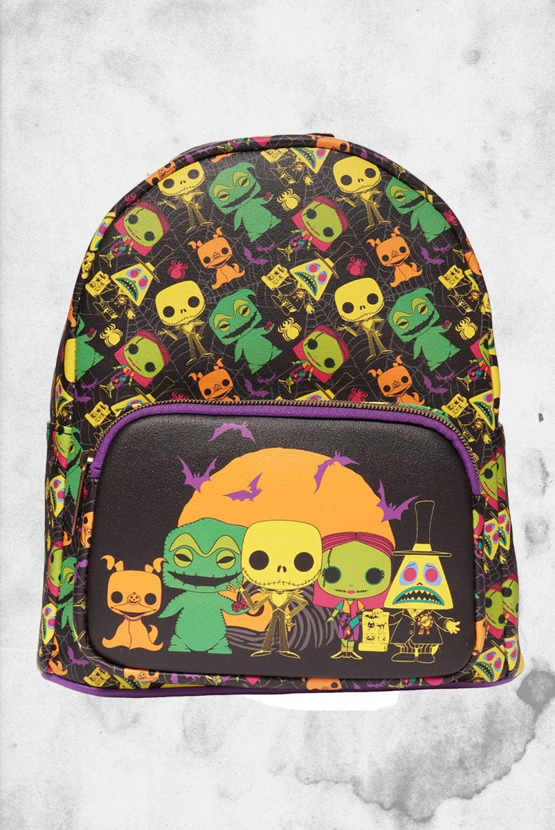 LOUNGEFLY Nightmare Before Christmas - Blacklight Print Mini-Backpack 4 LOUNGEFLY Nightmare Before Christmas - Blacklight Print Mini-Backpack - Image 2