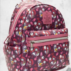 LOUNGEFLY Nightmare Before Christmas - Jack And Sally Hearts Mini-Backpack -Mortem Horror Shop nightmare before christmas jack sally backpack