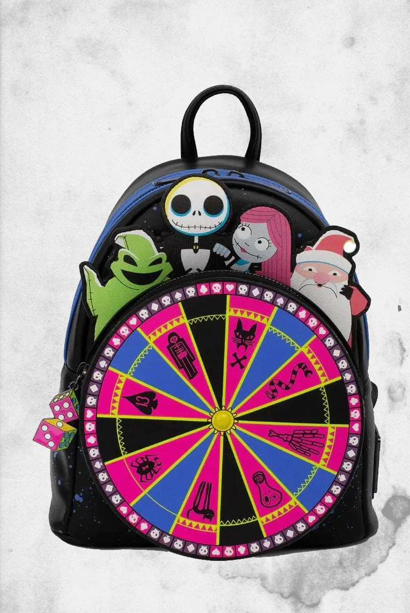 LOUNGEFLY Nightmare Before Christmas - Oogie Boogie Wheel Mini-Backpack 3 LOUNGEFLY Nightmare Before Christmas - Oogie Boogie Wheel Mini-Backpack
