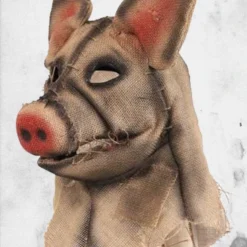 Scarecrow - Pig Mouth Mover Mask 9 Scarecrow - Pig Mouth Mover Mask -Mortem Horror Shop pig scarecrow burlap mask