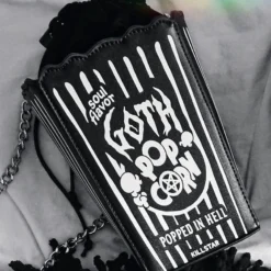 Goth Popcorn Handbag -Mortem Horror Shop popcorn funny goth handbag