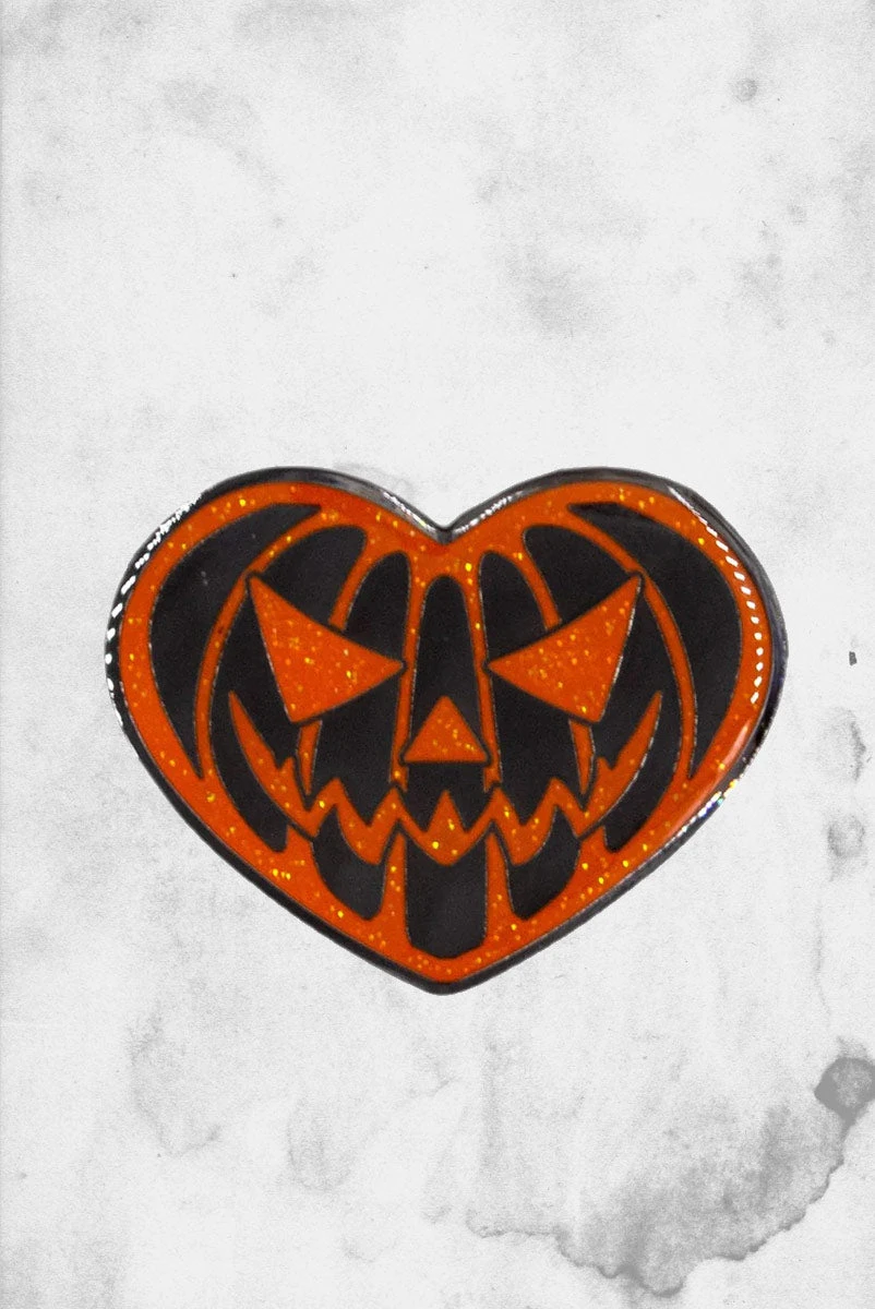 Pumpkin Heart Glitter (Enamel Pin) 3 Pumpkin Heart Glitter (Enamel Pin)
