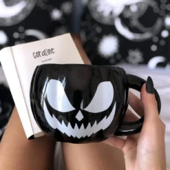 Hell-o-ween Pumpkin Mug -Mortem Horror Shop pumpkin killstar coffee mug