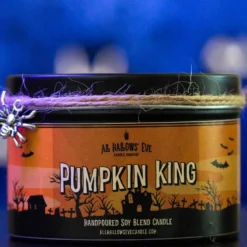 Pumpkin King (Pumpkin Spice) - Wood Wick Candle 9 Pumpkin King (Pumpkin Spice) - Wood Wick Candle -Mortem Horror Shop pumpkin king alll hallows eve candle