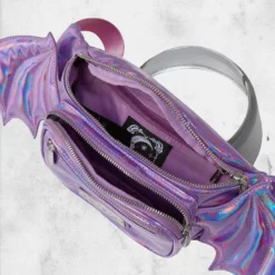 Sickly Sweet Waistbag - Holographic Lilac (Fanny Pack) -Mortem Horror Shop purple holographic fannypack
