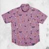 Cats & Bats & Candies Button-Up -Mortem Horror Shop rsvlt button up halloween purple