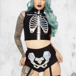LEG AVENUE Holographic Skeleton Costume Set