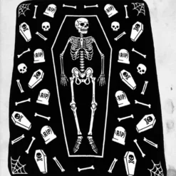 Skeleton Throw Fleece Blanket