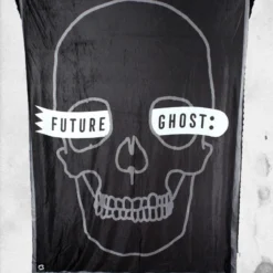 Future Ghost Skull Throw Blanket -Mortem Horror Shop skull ghost blanket