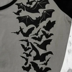 Nokturnal Bats Raglan Skater Dress -Mortem Horror Shop spooky bat raglan dress
