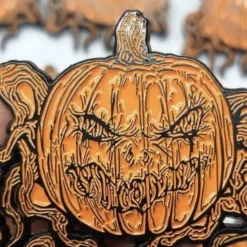 Pumpkin Vine (Enamel Pin) -Mortem Horror Shop spooky pumpkin enamel pin