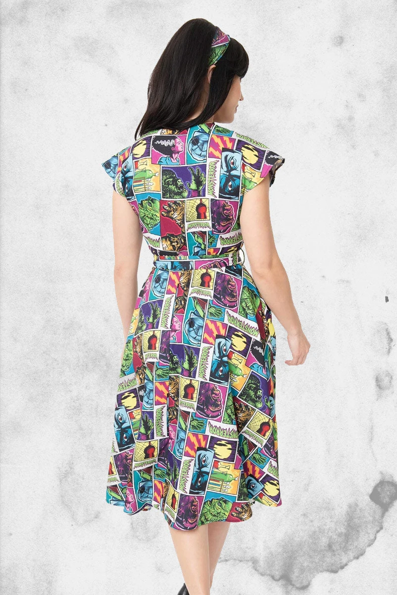 Universal Monsters - Monsterror Print Swing Dress 4 Universal Monsters - Monsterror Print Swing Dress - Image 3
