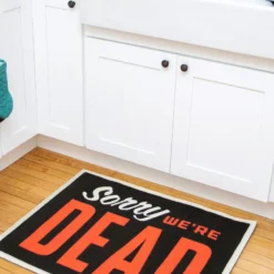 Sorry, We're Dead Rug 7 Sorry, We're Dead Rug -Mortem Horror Shop were dead halloween horror rug