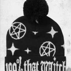 100% Witch - Knit Beanie Hat -Mortem Horror Shop witch themed knit beanie