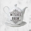 Witches Brew Hex Tea Set -Mortem Horror Shop witches brew tea cup set